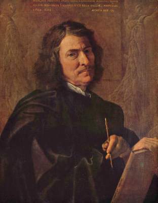auto-portrait de l'artiste à Nicolas Poussin