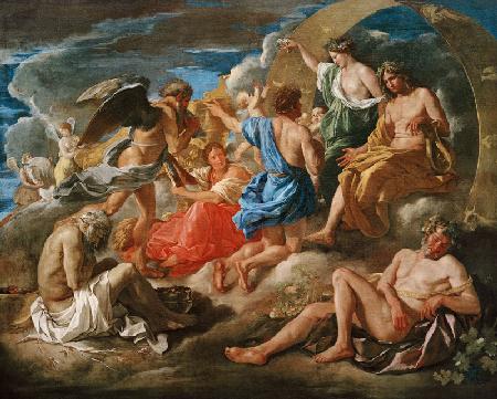 N.Poussin, Helios und Phaeton mit Saturn