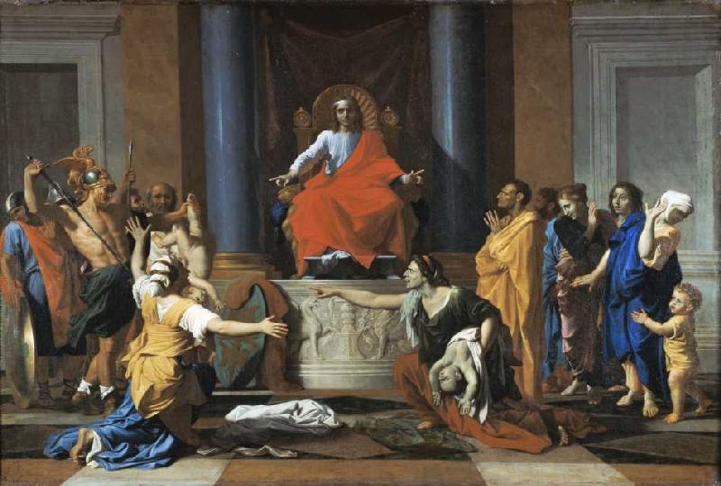 Le jugement du Salomo. à Nicolas Poussin