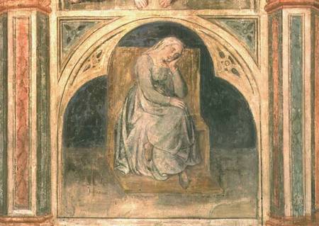 Woman resting, from 'Scenes from a Private Life' cycle after Giotto à Nicolo & Stefano da Ferrara Miretto