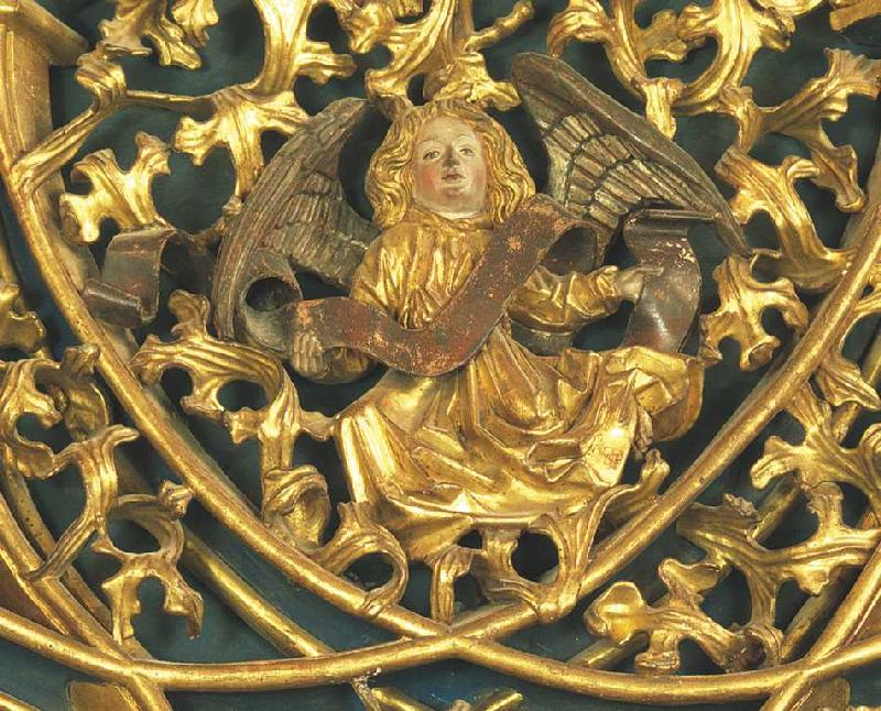 Isenheimer Altar, Detail: Mensch/Engel (Evangelistensymbol des Matthäus). à Niklaus von Hagenau