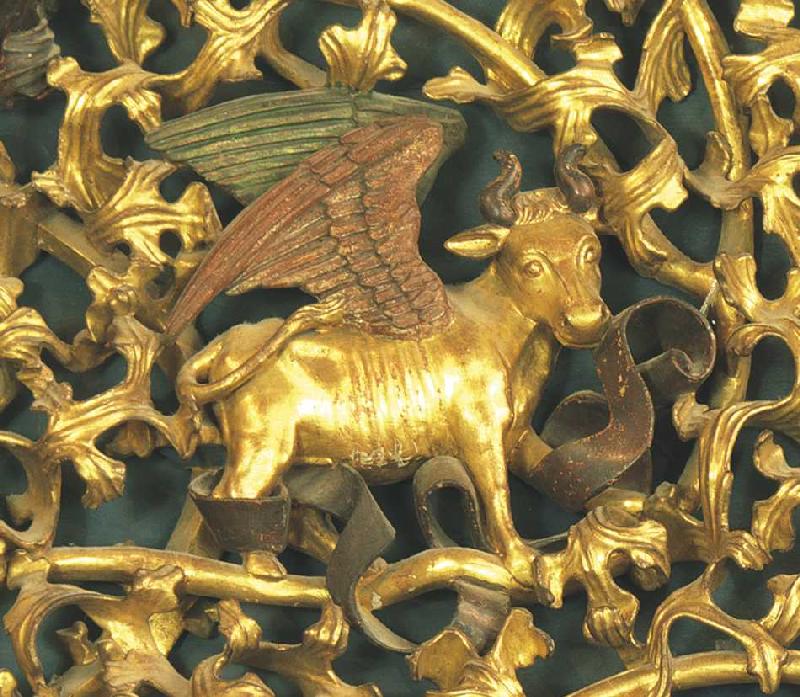 Isenheimer Altar, Detail: Stier, Evangelistensymbol des Lukas à Niklaus von Hagenau