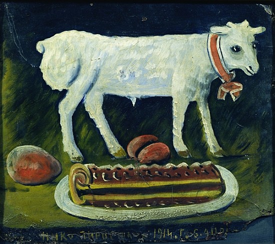 A paschal lamb, 1914 (oil on metal) à Niko Pirosmani