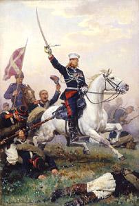 General M.D.Skobelev zu Pferde im russisch-türkischen Krieg 1877/78