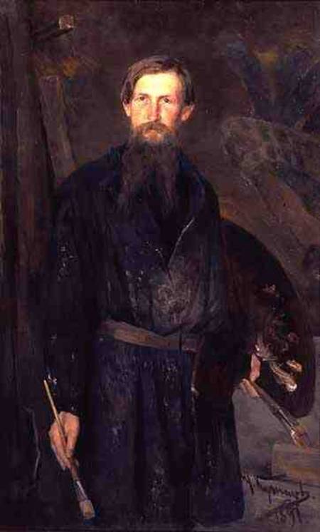 Portrait of Victor Mikhailovich Vasnetsov (1848-1926) à Nikolai Dmitrievich Kuznetsov