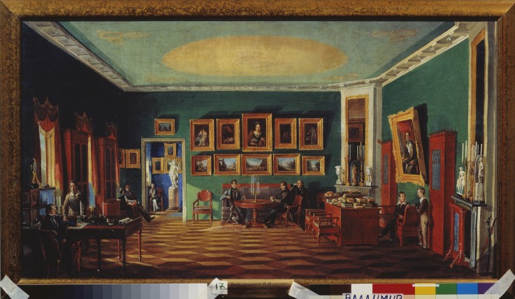 The Study room in the Count P. Zubov's House à Nikolai Iwanowitsch Podkljutschnikow