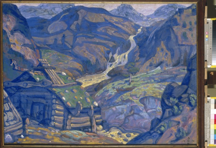 Stage design for the theatre play Peer Gynt by H. Ibsen à Nikolai Konstantinow. Roerich