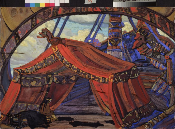 Stage design for the opera Tristan and Isolde by R. Wagner à Nikolai Konstantinow. Roerich