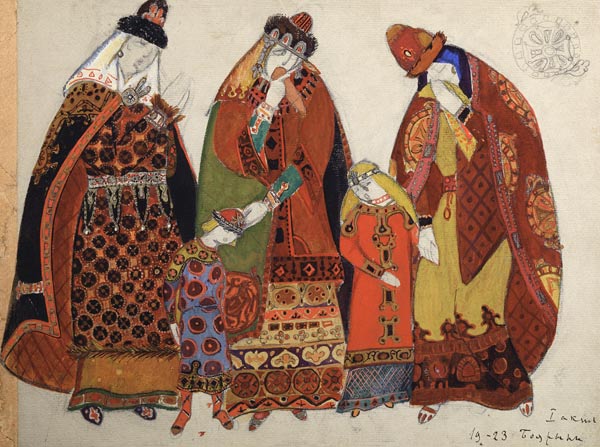 Costume design for the opera Prince Igor by A. Borodin à Nikolai Konstantinow. Roerich