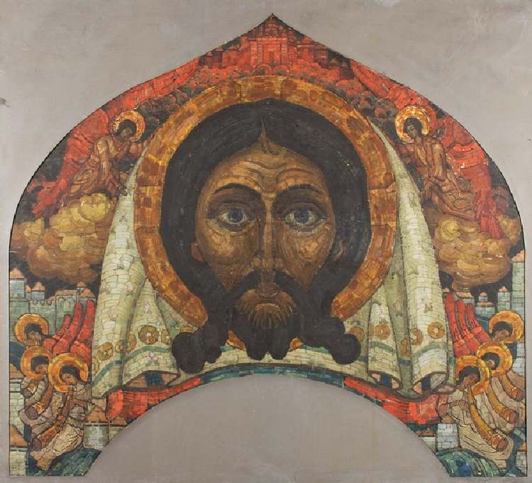 Studie der Wandmalerei in der Kirche des Heiligen Geistes in Talaschkino à Nikolai Konstantinow. Roerich