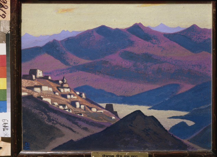 Yam Tso Lake (Small village in the mountains) à Nikolai Konstantinow. Roerich