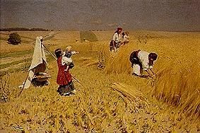 Récolte de céréales en Ukraine à Nikolai Korniliewitsch Pimonenko