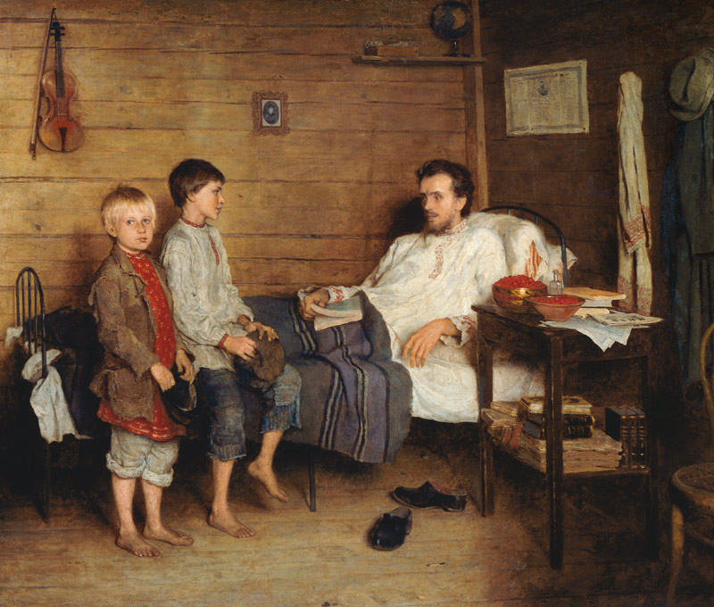At the sick teacher?s à Nikolai P. Bogdanow-Bjelski