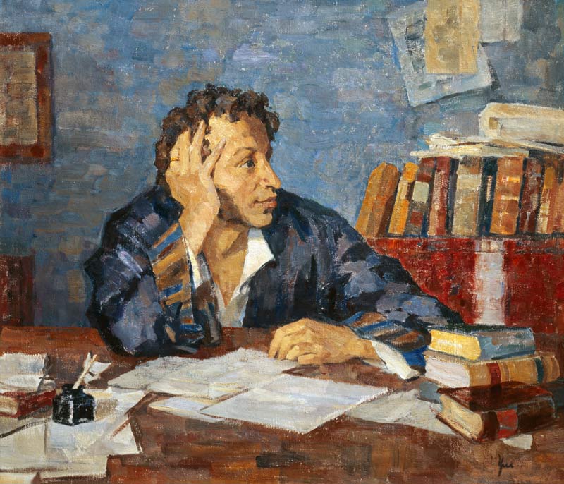 Portrait of the poet Alexander S. Pushkin à Nikolai Pavlovich Ulyanov