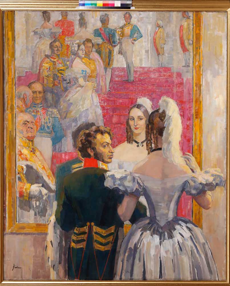Poet Alexander Pushkin with his wife in the Imperial Anichkov Palace à Nikolai Pavlovich Ulyanov