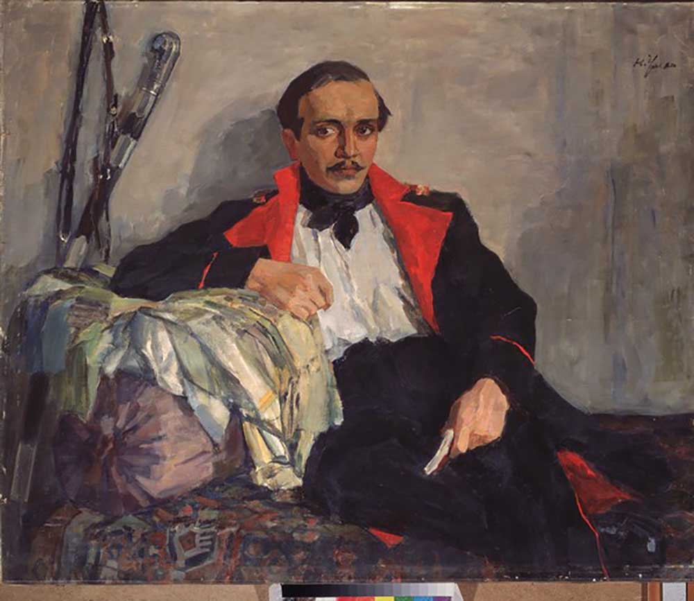 Portrait of the poet Mikhail Yuryevich Lermontov (1814-1841) à Nikolai Pavlovich Ulyanov