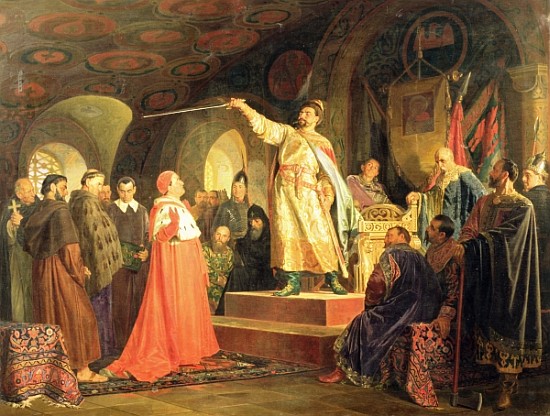 Prince Roman of Halych-Volhynia receiving the ambassadors of Pope Innocent III à Nikolai Vasilievich Nevrev