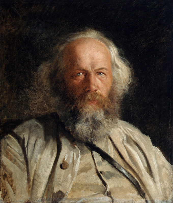 Portrait of the theorist of anarchism Mikhail A. Bakunin (1814-1876) à Nikolai Nikolajewitsch Ge