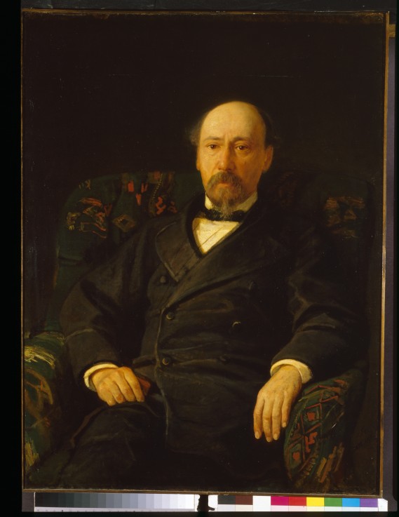 Portrait of the poet Nikolay Nekrasov (1821-1877) à Nikolai Nikolajewitsch Ge