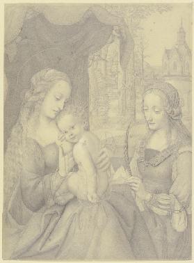 Madonna mit Kind und der Heiligen Barbara