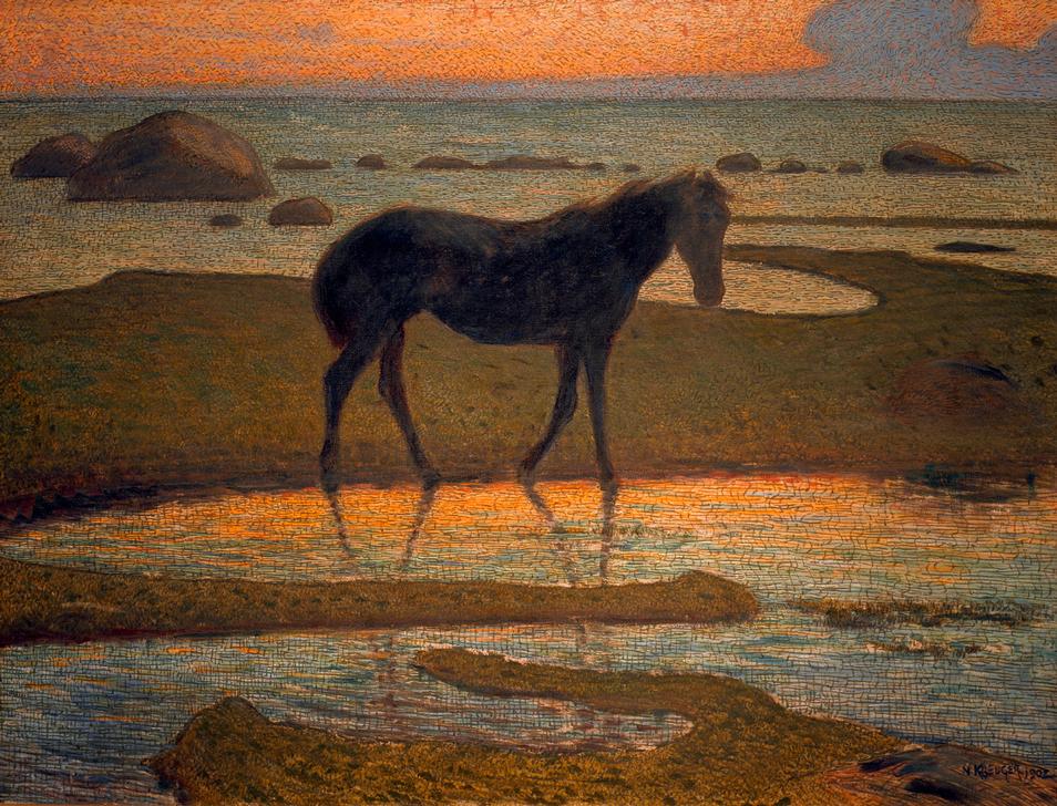 Horse on the Beach (Summer Night) à Nils Edvard Kreuger