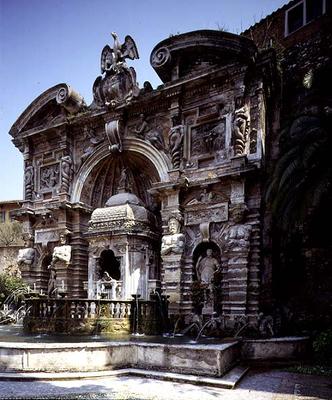 The 'Fontana dell'Organo' (Fountain of the Organ) detail of the interior, designed by Pirro Ligorio à 