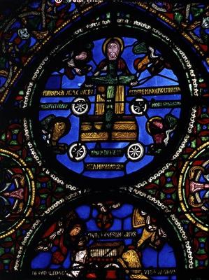 The Ark of the Covenant window, detail of the Allegory of St Paul, 12th century (stained glass) à 