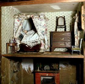 English Doll's House with original contents and wallpapers, c.1800