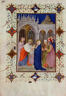 MS 11060-11061 Hours of Notre Dame: None, The Presentation in the Temple, French, by Jacquemart de H à 