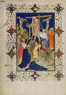 MS 11060-11061 Hours of the Cross: Vespers, the Descent from the Cross, French, by Jacquemart de Hes à 
