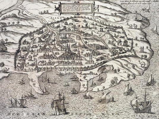 Town map of Alexandria in Egypt, c.1625 (engraving) à 