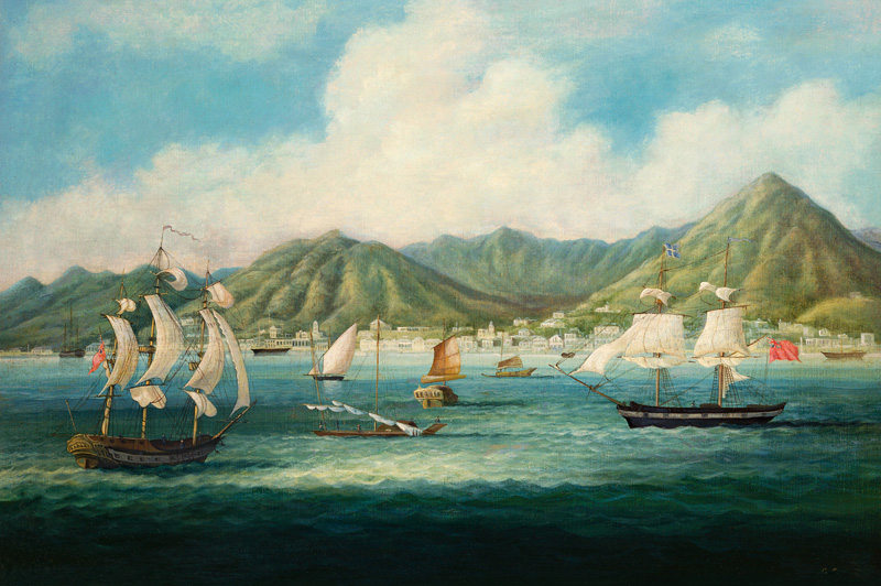 A View Of Victoria, Hong Kong With British Ships And Other Vessels à 