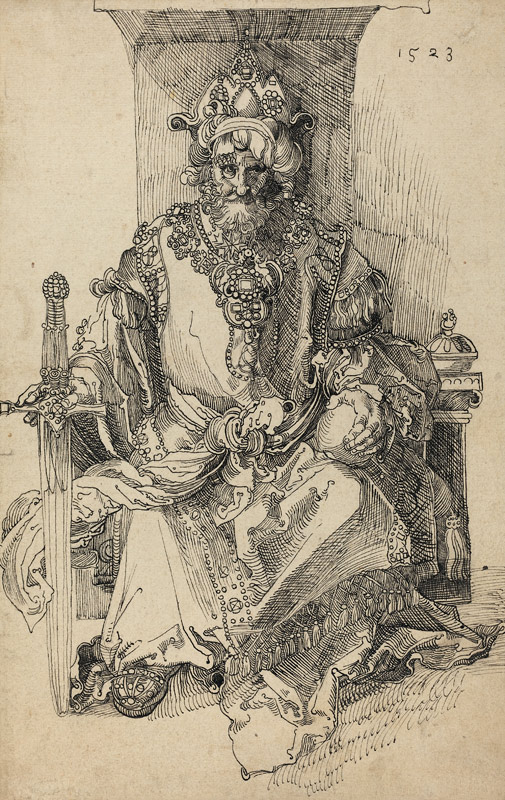 An Oriental Ruler Seated on His Throne à 