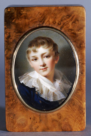 A Birch Wood Box, The Cover Set With A Portrait Of Alexander Pavlovich (1777-1825), Later Tsar Alexa à 