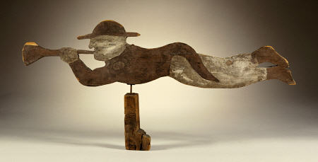 A Carved And Painted Pine Sailor''s Angel Gabriel Weathervane à 