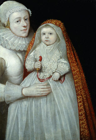 A Christening Portrait Of A Mother And Child à 