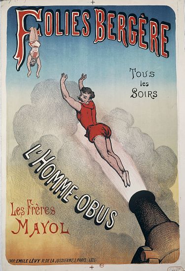 Advertisement for show of cannon man à 