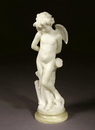 A French White Marble Figure Of Cupid, By Delongue, Late 19th Century à 