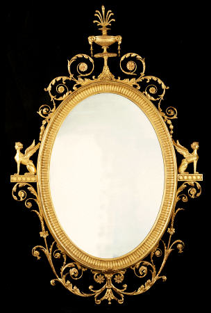 A George III Giltwood Mirror After Design By Robert Adam (1728-1792) à 