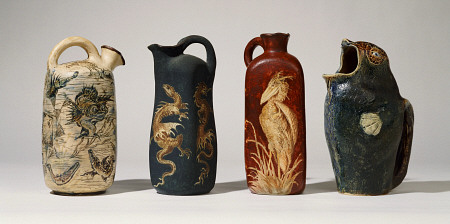 A Group Of Martin Brothers Stoneware Jugs Circa 1888-1889,  And A Martin Brothers Character Jug-Mode à 