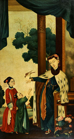 A Mandarin''s Wife With Their Two Daughters à 