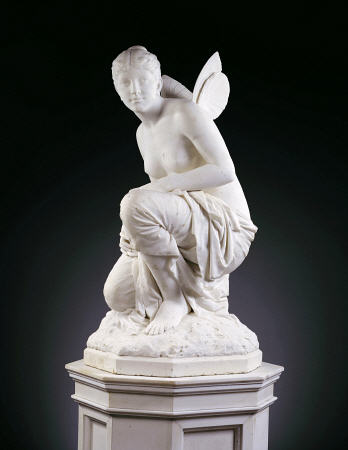 An American White Marble Figure Of Psyche, On Pedestal By William Couper, Circa 1882 à 