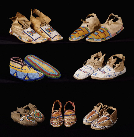 An Assortment Of Arapaho, Crow, Western Sioux, Apache And Blackfeet Adult And Child''s Beaded Hide M à 