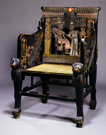An Ebonized And Painted Replica Of The Throne Of Tutankhamun, 1920s à 