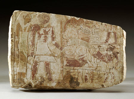 An Egyptian Middle Kingdom Limestone Relief à 