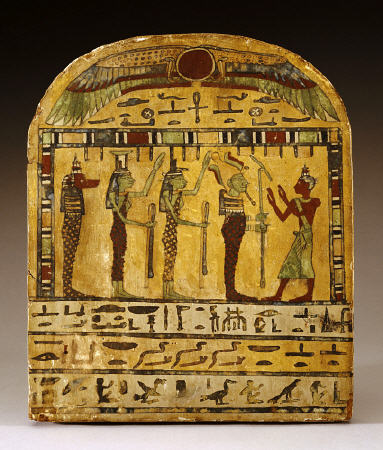 An Egyptian Painted Wood Stela Dynasty XXV-XXVI, Circa 712-525 B à 