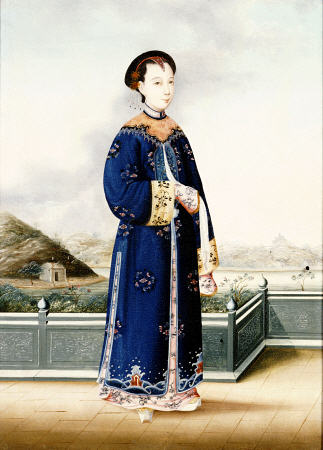 An Elegantly Dressed Chinese Hong Merchant''s Wife à 