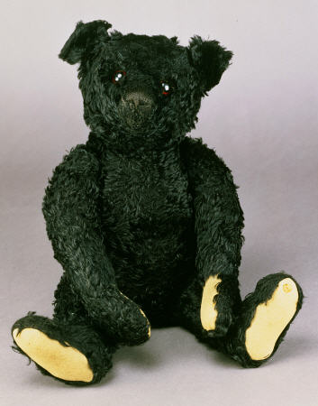An Exceptionally Fine And Rare Steiff Black Teddy Bear With Black Mohair,  ''In Mourning'' Due To Th à 