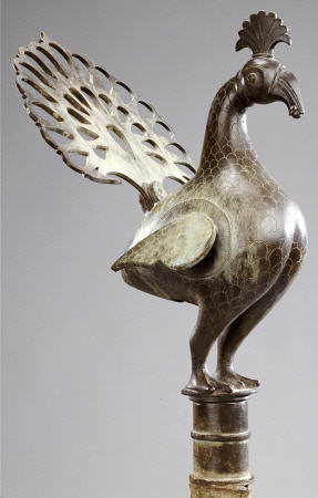 An Important Deccani Bronze Peacock, Circa 14th Century à 