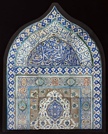 An Important Diyarbekir Tile Mihrab Of Ogival Arched Form Comprising Twelve Tiles, C à 